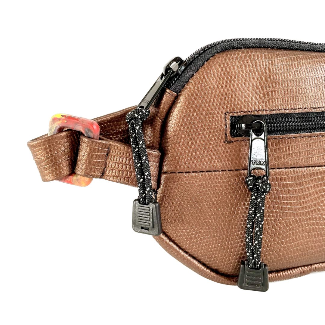 Mystical Palace Repurpposed Leather Crossbody Banana Bag