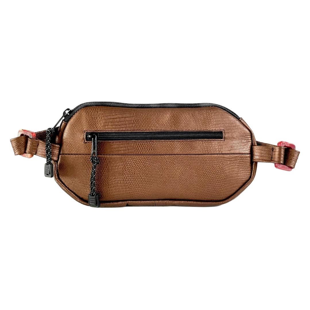 Mystical Palace Repurpposed Leather Crossbody Banana Bag