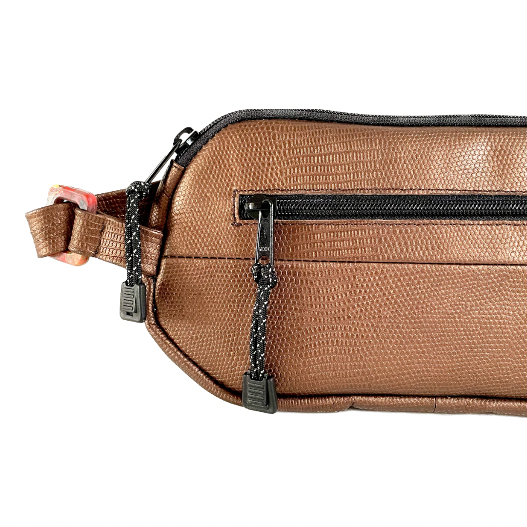 Mystical Palace Repurpposed Leather Crossbody Banana Bag