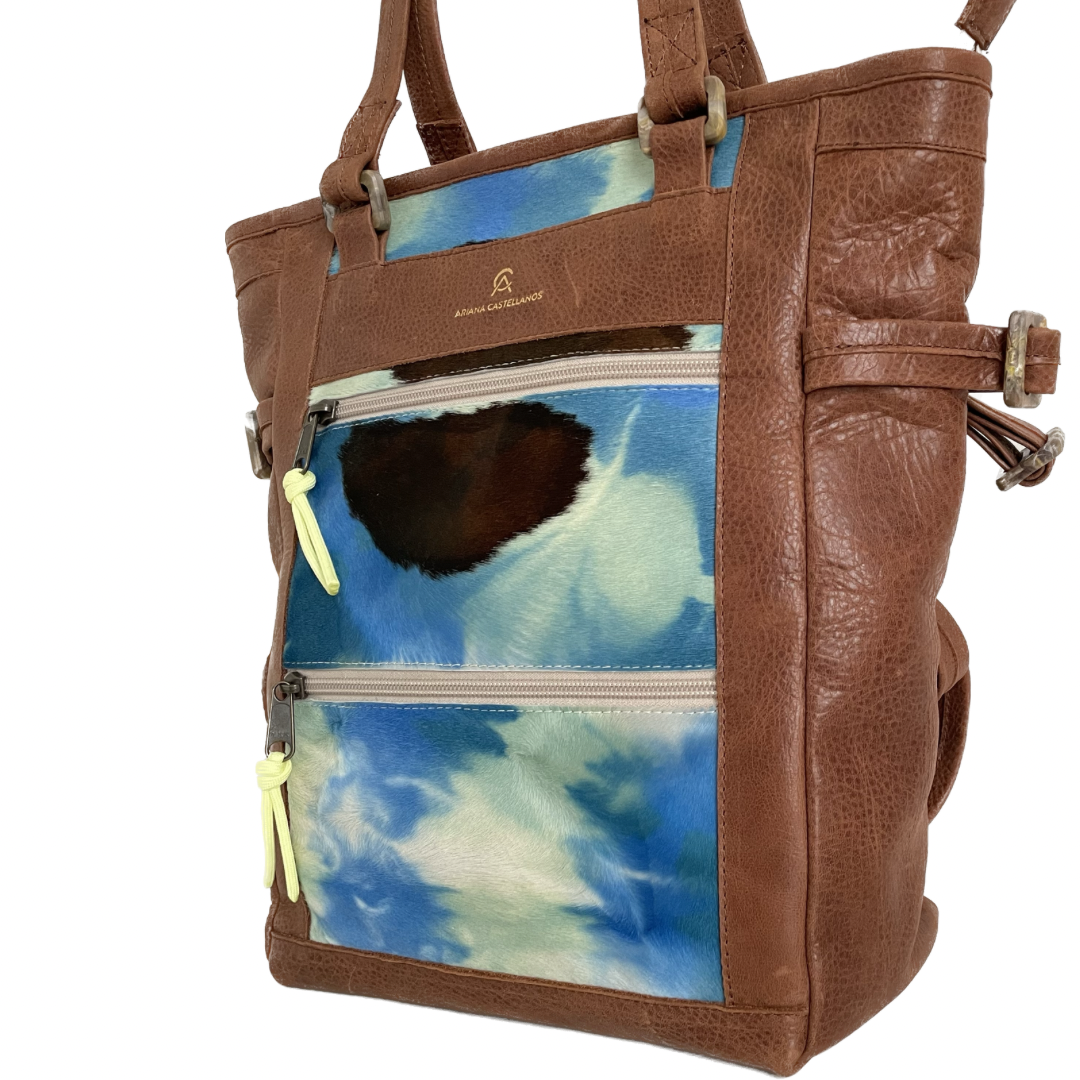 Mohave Dessert Brown Tie-Dye Blue Convertible Tote Backpack