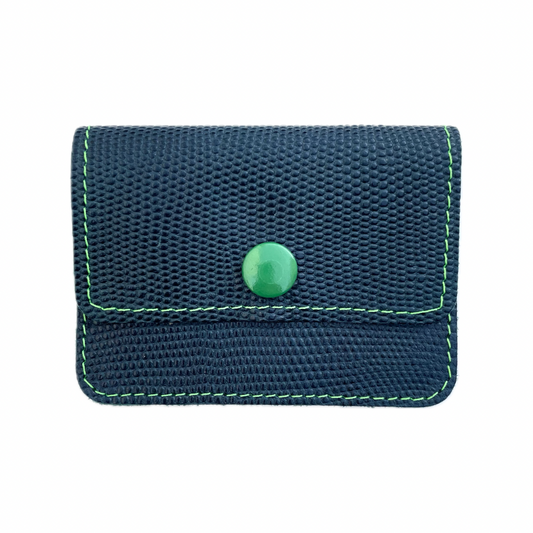 Lapis Crinkled Leather Coinpurse Cardholder