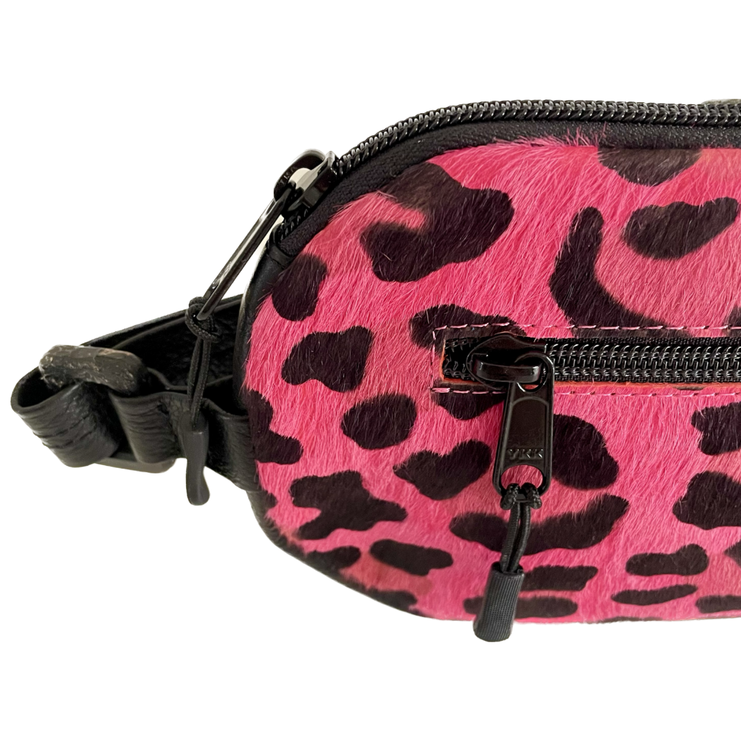 Cherry Jaguar Black Repurposed Leather & Recycled Plastic Banana Bag