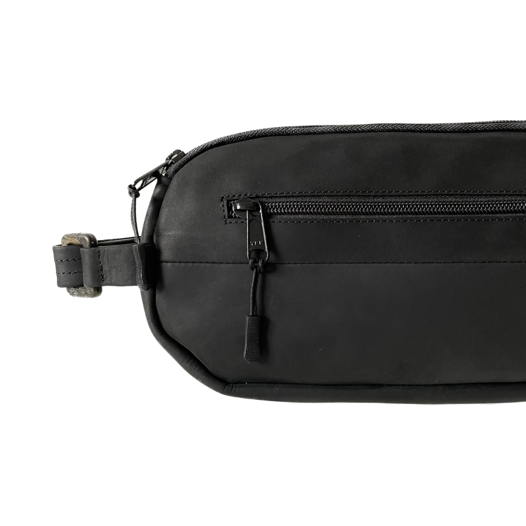Dark Desire Repurposed Leather Banana Crossbody Bag