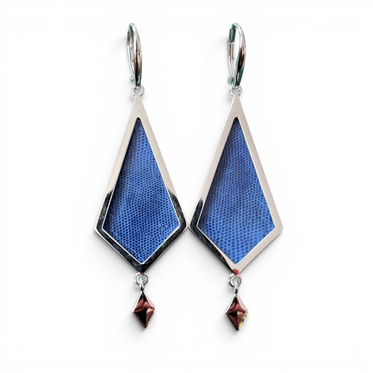 Sovereign Blue Pyramid Earrings Sterling Silver