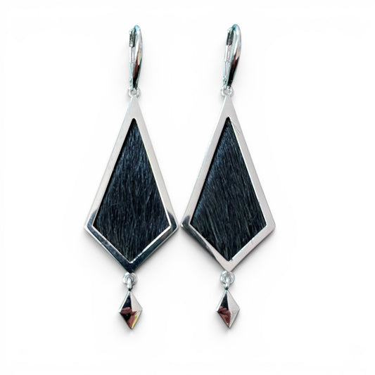 Abysm Pyramid Earrings Sterling Silver w/ Rhodium Plate